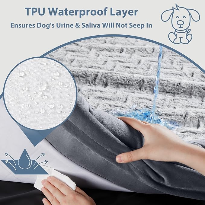 WNPETHOME XXL Extra Large Dog Bed, Washable Dog Couch with Removable Waterproof Cover, Orthopedic Large Pet Sofa Bed with Bolster Sides for Sleeping