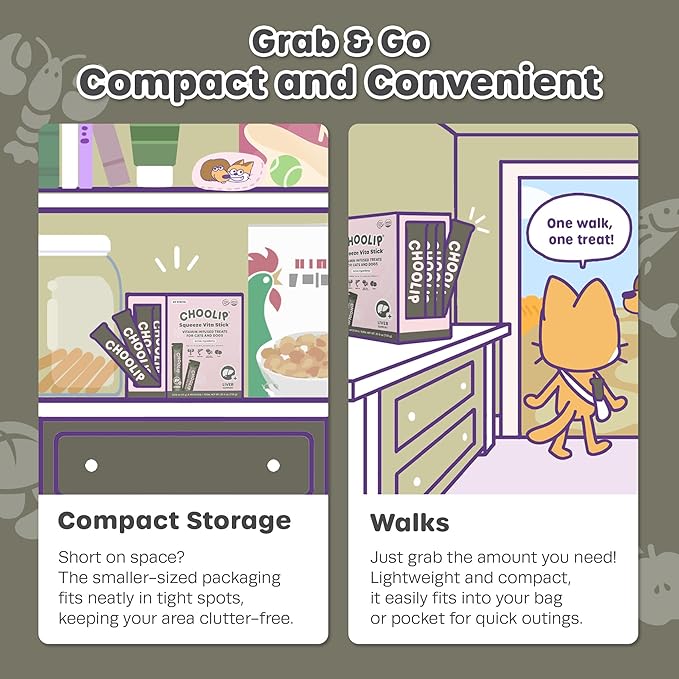 Choolip Squeeze Vita Stick Lickable Cat and Dog Treats – 49-Count Liver Support Sticks with Multivitamins, Soft Squeezable Paste for All Life Stages, Supporting Liver Health