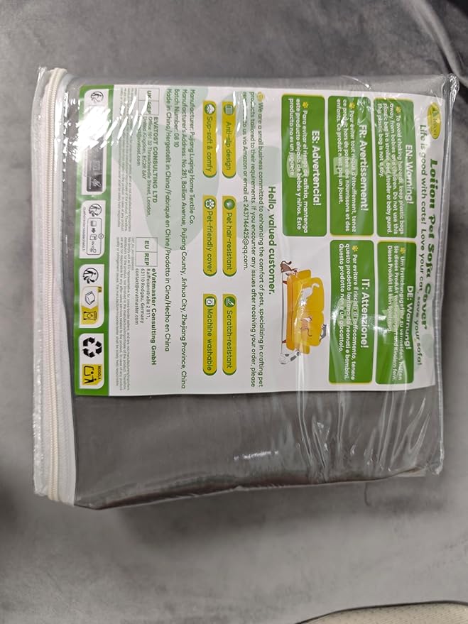 Loiion Cat Scratch Furniture Protector - Ultra Soft, Waterproof Sofa Cover to Keep Cats Off, Pet-Friendly Couch Protectors for Love Seat, Anti-Slip Couch Cover for Pets and Kids 118"X71" Grey