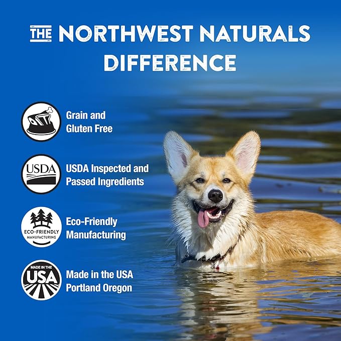 Northwest Naturals Freeze-Dried Beef & Trout Dog Food - Bite-Sized Nuggets - Grain-Free, High-Protein, Raw Diet, Human-Grade Ingredients, All Natural, Omega-3 for Skin & Coat, Made in USA, 25 Oz