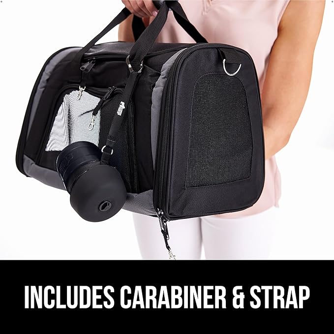 GORILLA GRIP Dog Water Bottle, Portable Water Bowl Dispenser for Dogs, 16 oz Leak Proof Pet Travel Squeeze Bottles, Food Grade Silicone, to Go Puppy Essentials, Hiking Camping Trip Accessories, Black