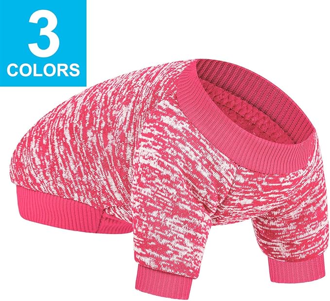 3 Pack Dog Sweater, Dog Sweaters for Small Dogs, Warm Soft Pet Clothes for Puppy, Medium Large Cat, Dogs Girl or Boy, Dog Shirt for Winter Christmas (Pink+Purple+HotPink, Small)