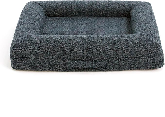 Luxury Boucle Orthopedic Memory Foam Dog Bed with Waterproof Liner and Machine Washable Cover with YKK Zippers (Small, 29" L x 23" W x 6" Th, Ocean Blue)