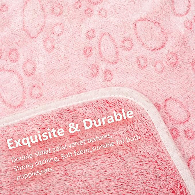 LeapSheep Pet Blankets for Dogs Cats - 3Pack Heart Pattern Super Soft Fluffy Dog Blankets for Small Medium Large Doggy Kitten (Light, Large)