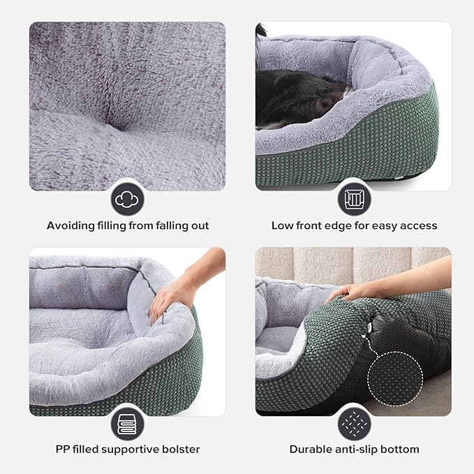 INVENHO Small Dog Bed Washable Orthopedic Calming Warming Durable Pet Bed with Anti-Slip Bottom