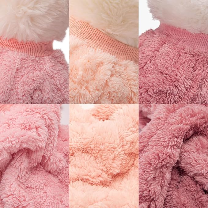 Dog Sweater, 3 Pack Dog Sweaters for Small Dogs or Cats, Girl or Boy, Warm Dog Clothes Shirt Coat for Winter Christmas (Peach, Dark Pink, Light Purple, X-Small)