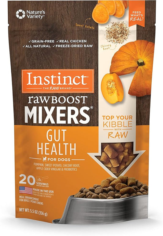Instinct Raw Boost Mixers Gut Health Freeze-Dried Dog Food Topper, 5.5 oz. Bag