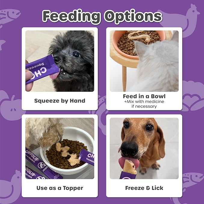 Choolip Squeeze Vita Stick Lickable Cat and Dog Treats – 7-Count Joint Support Sticks with Multivitamins, Soft Squeezable Paste for All Life Stages, Supporting Joint Health