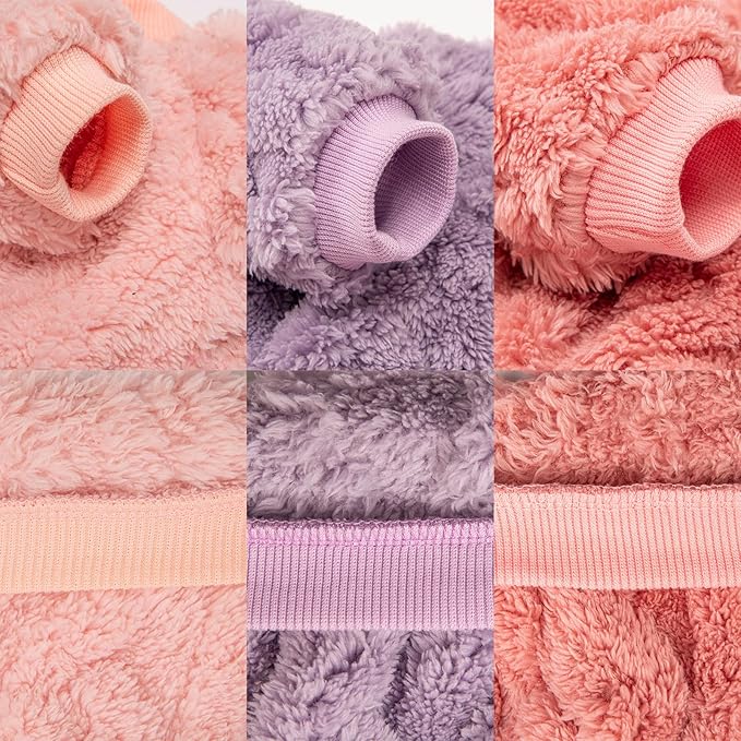 Dog Sweater, 3 Pack Dog Sweaters for Small Dogs or Cats, Girl or Boy, Warm Dog Clothes Shirt Coat for Winter Christmas (Pink, Purple, Rose Red, XX-Small)