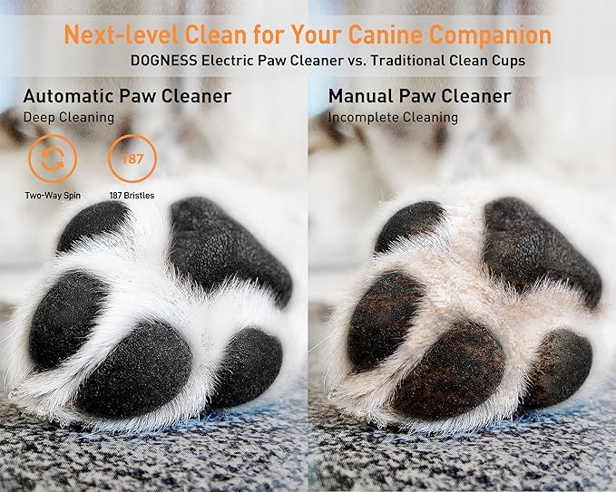 DOGNESS W02 Automatic Dog Paw Cleaner for Medium to Large Dogs (White)