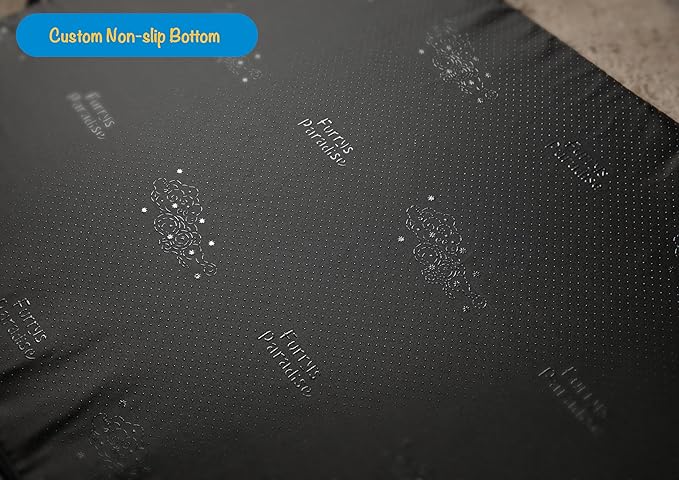 Furry's Paradise Foam Cuddler Waterproof Bolster Pet Bed with Reversible Cushion, Recycled Fibers and Non-Slip Bottom. (in The Clouds, Orthopedic Large)
