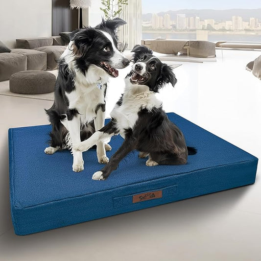 Sytopia 36-Inch Indestructible Chew-Resistant Dog Bed – Large, Waterproof & Orthopedic Pet Bed for Outdoor Use, Supports Up to 60 lbs, Machine-Washable, Great for Crates – Navy Blue