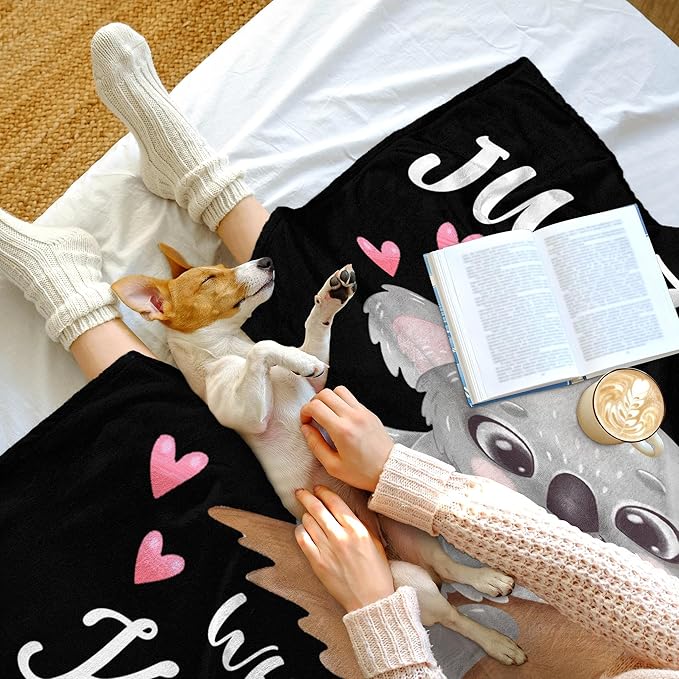 Koala Blanket Ultra Soft Flannel Throw Blanket Just a Girl Who Loves Koalas Blankets for Kids Adults Women Gifts 60"X 50"
