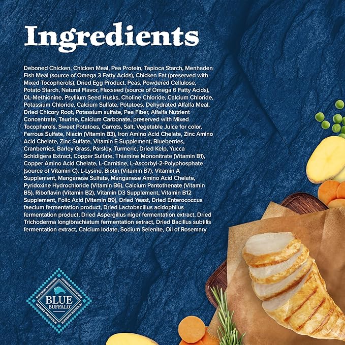 Blue Buffalo Wilderness High-Protein, Grain-Free Natural Dry Food for Adult Cats, Weight and Hairball Control, Chicken, 5-lb Bag