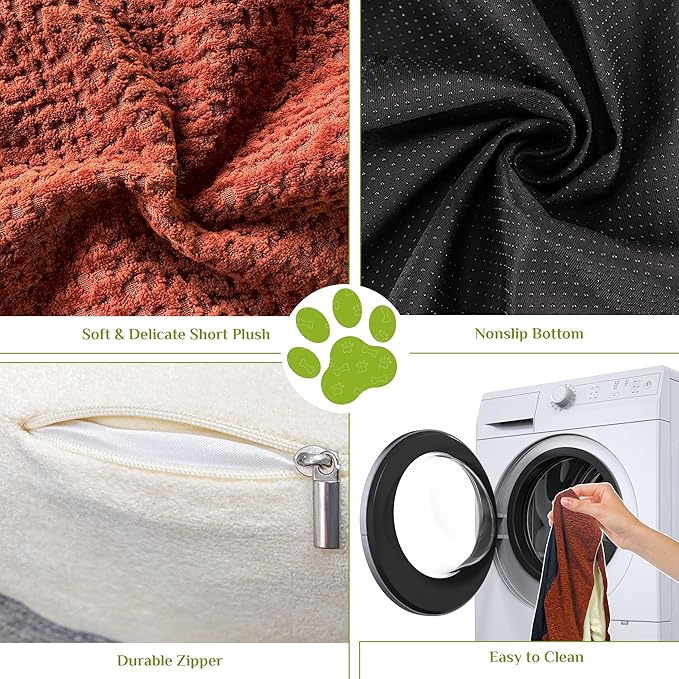 Orthopedic Dog Beds for Extra Large Dogs, High-Density Foam Support Pet Bed with Extra Pillows, Non-Slip Bottom Large Dog Couch Bed with Washable Removable Cover