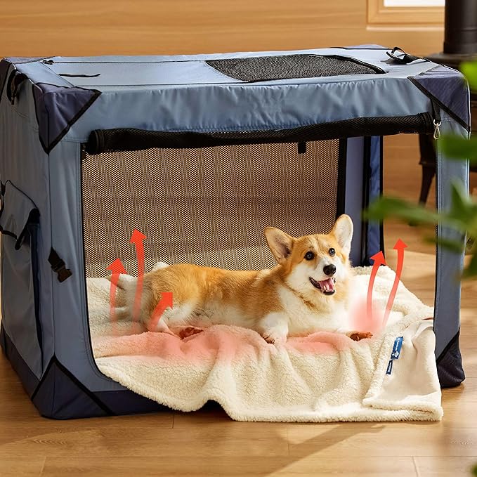 Bedsure Self Warming Blanket for Large Dogs - Waterproof, Washable Couch Protector, Sherpa Fleece Puppy Blanket, Soft Plush Reversible Throw, 40"X50", White