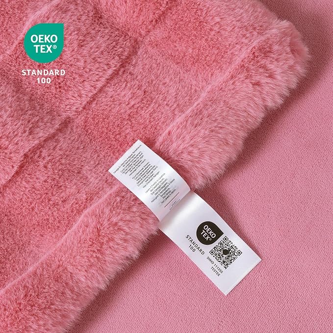 Cozy Bliss Fluffy Pink Faux Fur Throw Blanket for Couch,Warm Cozy Soft Throw Blankets for Sofa Bed Living Room,50x60 Inches