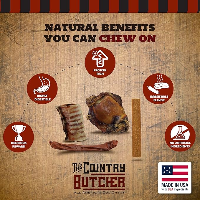 RIP Variety Coffin Box containing 1 Knee Cap, 1 Small Beef Tube, 2 pcs Chicken Blend Links, 2 pcs Chicken Blend Jerky (4.2oz/119.07g)