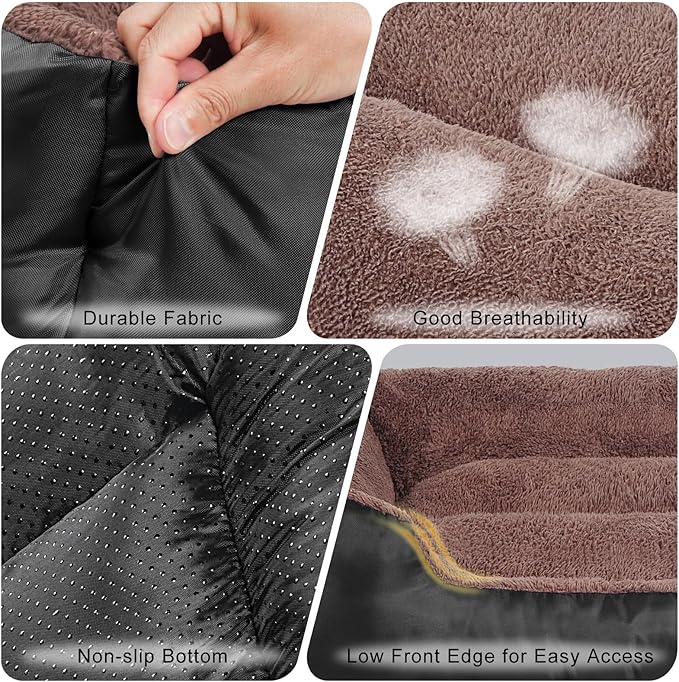 Dog Bed for Large Size Dogs, Soft Breathable Dog Bed Machine Washable, Pet Couch Bed with Non-Slip Base