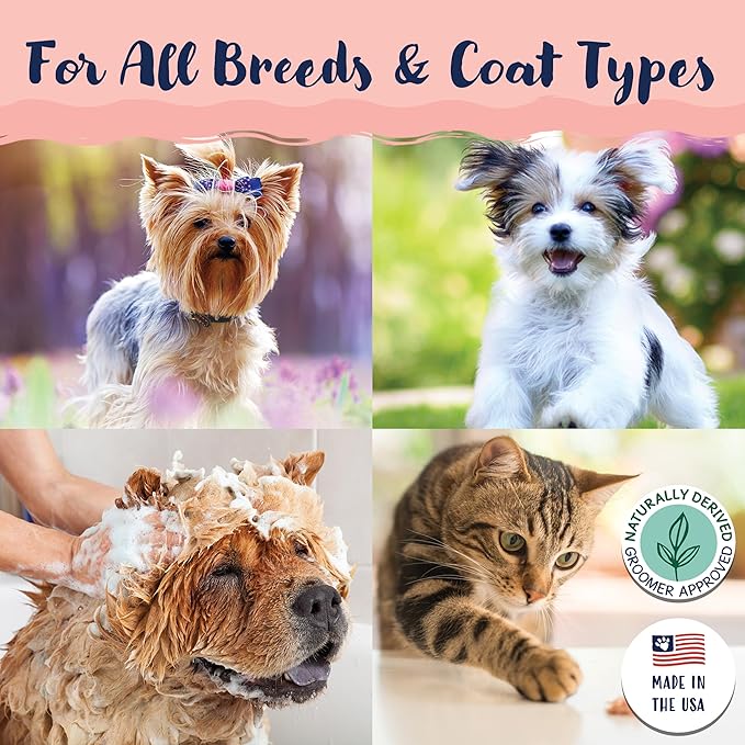 Bobbi Panter Dog Shampoo - Made in USA - All Natural Formula for Whitening All Coats, Enhances Shine & Moiturizes - Concentrated 20:1 for Professional Groomers - Peach Scent, 13 Oz