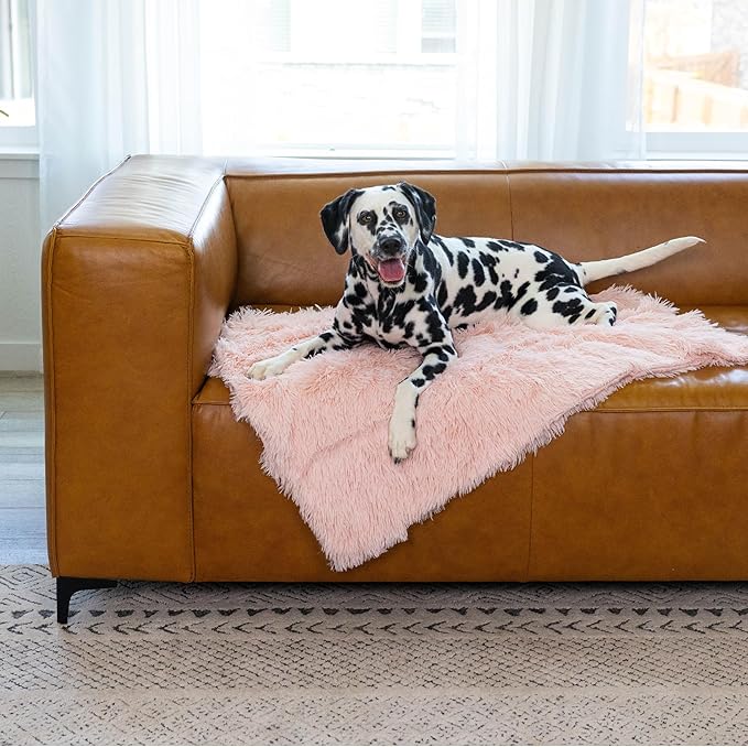 Best Friends by Sheri Calming Shag Dog Blanket – Ultra Soft Faux Fur Pet Throw, Anxiety-Relief, Lightweight Warm Bed Cover for Dogs and Cats, Machine Washable, Cotton Candy Pink, 30" x 40"