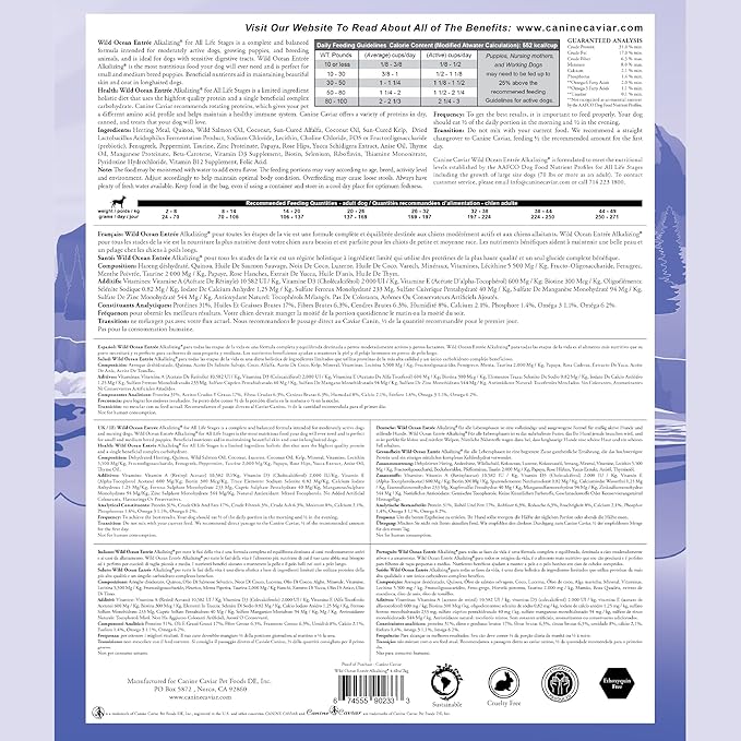 Canine Caviar - Wild Ocean: Herring & Teff Alkaline Dry Dog Food, Limited Ingredients, Gluten-Free, Based on Science & Research, Veterinary Alternative Diet (4.4 Pound Bag)