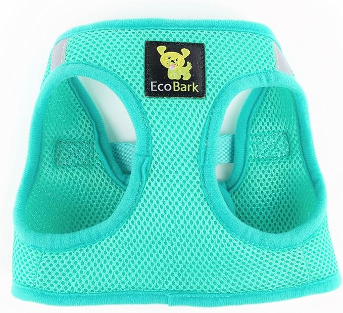 EcoBark Dog Harness - Luxury Step in Mesh Dog Harness in Mint Turquoise - Soft & Secure Dog Halter Vest Wrap