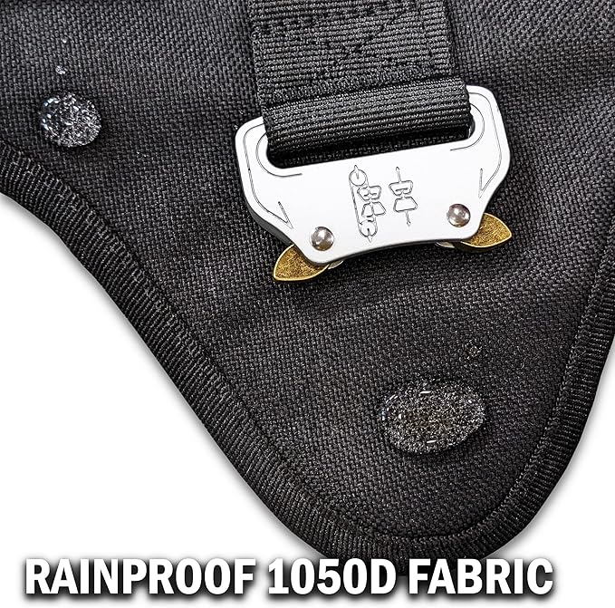 Tactical Dog Harness with 4 Metal Buckles. Tactical Vest for Dog No-Pull with Handle, Heavy Duty Harness for Small Dog (Metal Buckle Dog Harness Might not be Good for Tiny Dogs) Black (S)