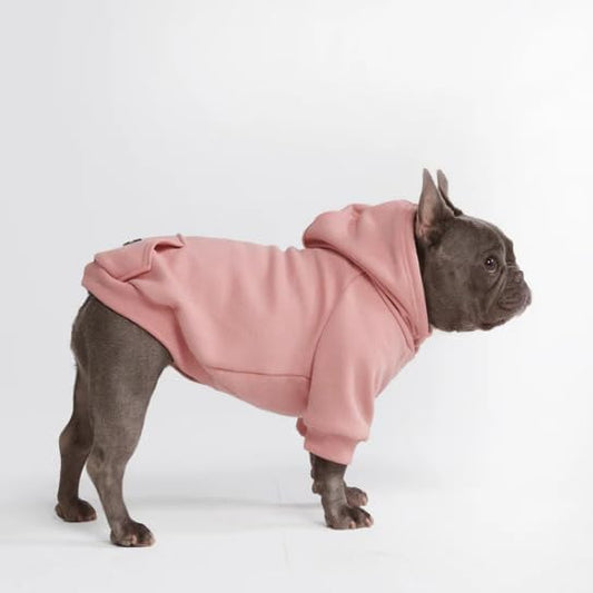 Spark Paws Dog Hoodie – Premium Dog Sweater for Small, Medium, and Large Dogs | Warm Outfits for French Bulldogs, Pitbull, Puppy, Winter Jacket Alternative - Dusty Pink - XL