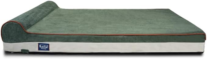 Laifug Orthopedic Memory Foam Dog Bed with Pillow and Durable Water Proof Liner & Removable Washable Cover & Smart Design Medium (34"x22"x7"), Dark Green
