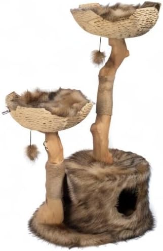Modern Cat Tree Tower, Real Branch luxury Cat Condo, Wood Cat Tower, Cat Scratching Tree, Cat Condo, Cat Lover Gift, Luxury Cat, Cat Gifts by Mau Lifestyle