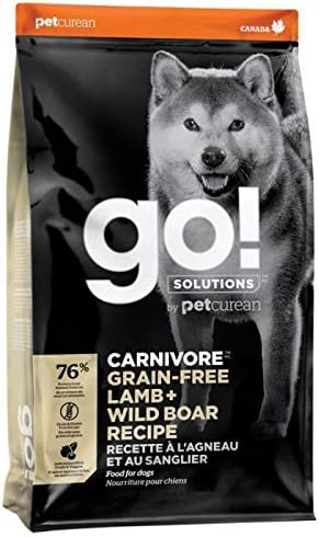Go! Solutions Carnivore, Grain-Free, Protein Rich Dry Dog Food, Lamb and Wild Boar Recipe, 12 lb Bag