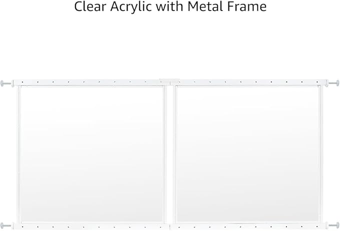 beeNbkks Pet Window Safety Guards, Clear Acrylic Safer Than Bars, Window Guards for Dogs Cats, Pressure Mounted Safety Pet Barrier with Metal Frame, Adjustable 32" to 62" Wide, 29" Tall, Indoor Use