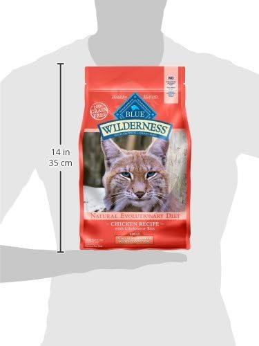 Blue Buffalo Wilderness High-Protein, Grain-Free Natural Dry Food for Adult Cats, Weight and Hairball Control, Chicken, 5-lb Bag