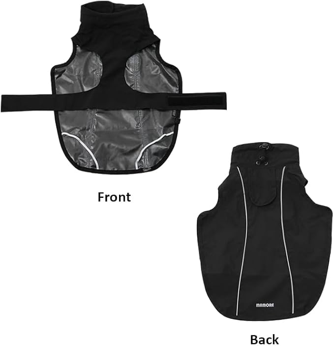 Adjustable Waterproof Dog Raincoat for Dogs,Lightweight Pet Rain Jacket Puppy Clothes with Reflective Strip for Small Medium Large Dogs (Black, X-Large)