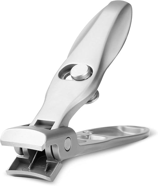 German Nail Clippers, Premium Stainless Steel Wide Jaw Anti Splash Design,Ultra Sharp Heavy Duty Clippers with Ergonomic Lever,Perfect for Men,Women, and Seniors(Silvery)