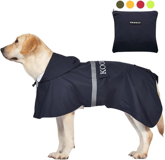 Pet Large Dog Raincoat Apparel Poncho Waterproof for Medium Large Sized for Dog Rain Coat Clothes (Navy Blue, 5XL)