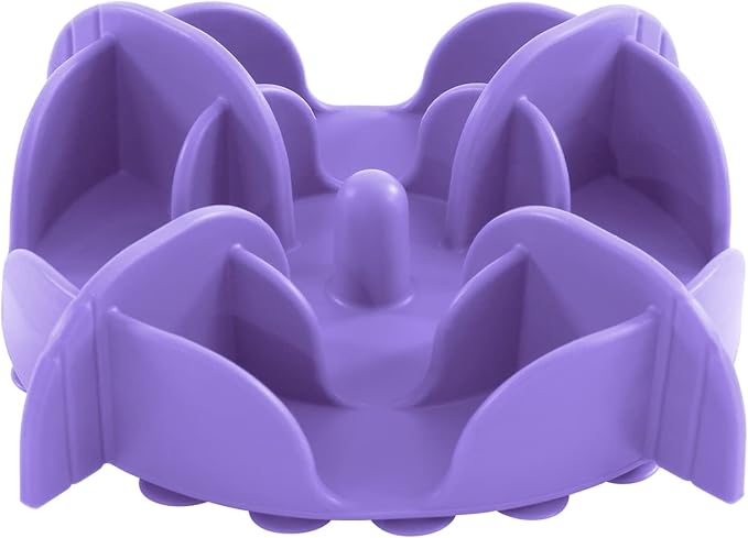 Jaoul Slow Feeder Dog Bowls Insert, 5.4 Inch Cuttable Slow Feeder Insert with 17 Octopus Suction Cups for Small Size Dog Food Bowl (Small, Purple)