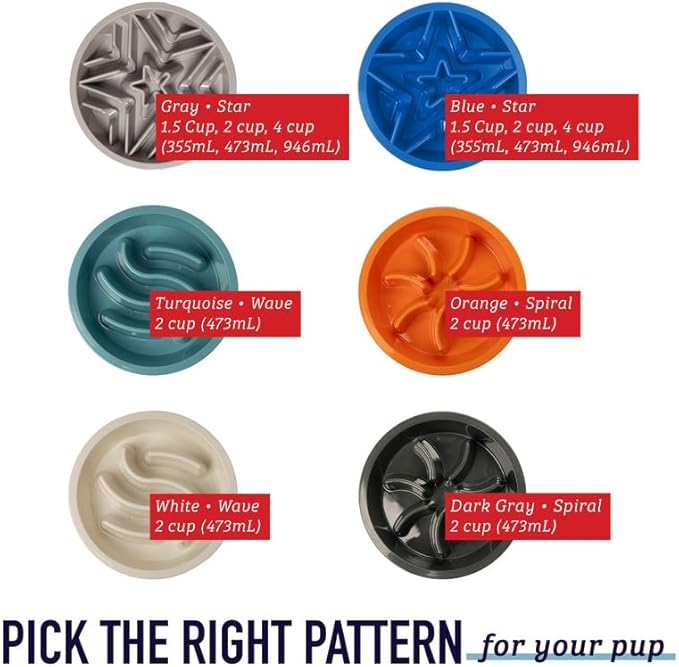 Leash Boss Slow Feeder Dog Bowls - Cup Maze Puzzle Food Bowl with Feeder Holes, Fits into Elevated Pet Feeders - Slow Eating for Large, Medium & Small Sized Breeds