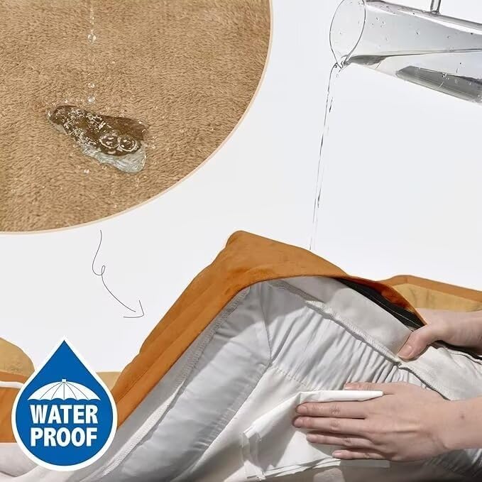 Comfort Expression Orthopedic Dog Bed for Extra Large Dogs 45x35 Inch, Waterproof Supportive Egg Crate Foam XL Pet Bed with Removable Bolsters, Dog Couch with Washable Cover & Non-Slip Bottom, Orange