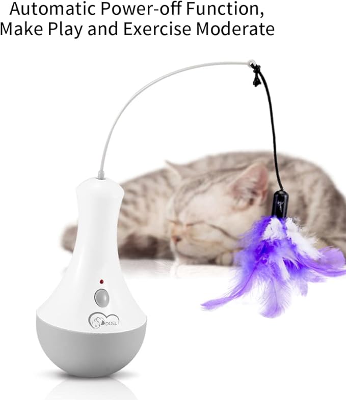 DOEL Interactive Cat Feather Toys, Automatic Cat Toy for Indoor Cats, Electronic Cat Exercise Toys, Gift for Adult & Kitten Cats