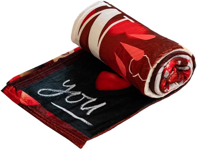 Valentines Day Blanket Gifts for Her & Him, I Love You Blanket, Anniversary Blanket, Super Soft Love Heart Blanket for Girlfriend & Boyfriend, Romantic Gifts for Women & Men, 70" L x 50" W