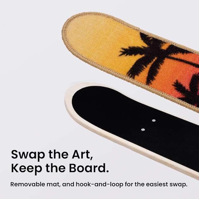 Wall Mounted Cat Scratching Board Skateboard Style (24"x6") - Reusable Wooden Board + Replaceable Cat Scratcher Map with Mounted Setup