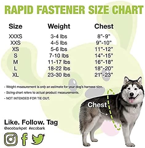 EcoBark Rapid Fastener Super Comfort Fully Adjustable Double Padded Step in Dog Harness (XXS, Purple)