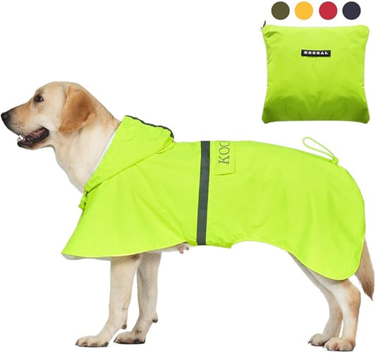 Pet Large Dog Raincoat Apparel Poncho Waterproof for Medium Large Sized for Dog Raincoat Clothes Jacket(Fluor Yellow,6XL)