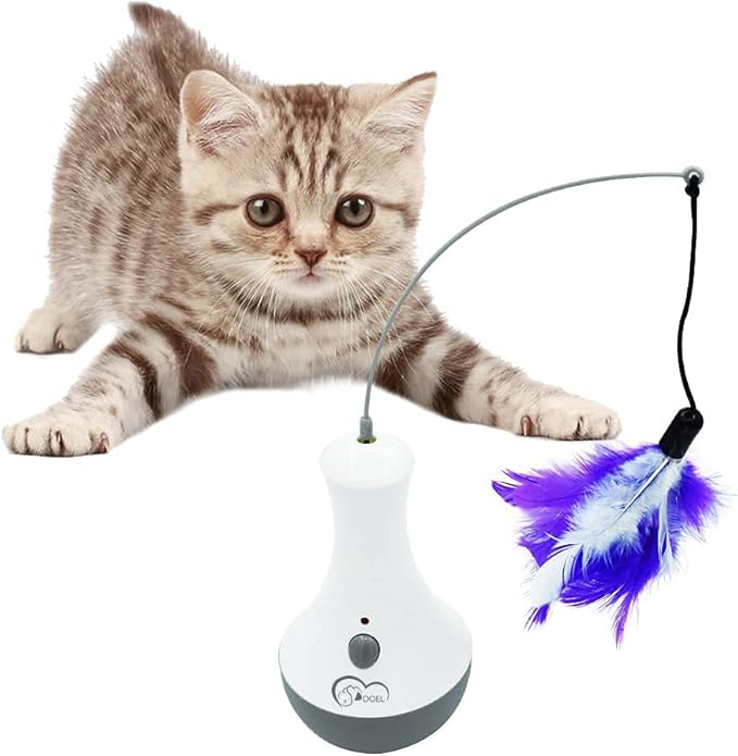 DOEL Interactive Cat Feather Toys, Automatic Cat Toy for Indoor Cats, Electronic Cat Exercise Toys, Gift for Adult & Kitten Cats