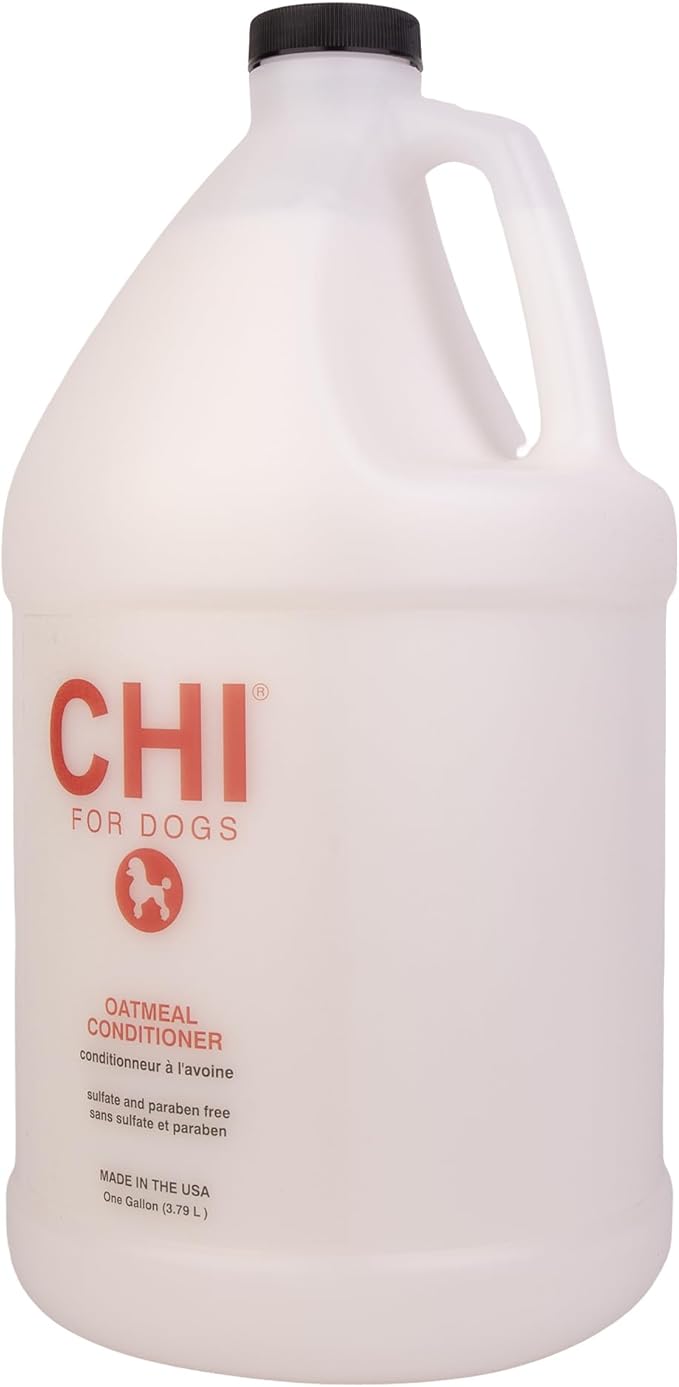 CHI for Dogs Oatmeal Conditioner - Professional Dog Grooming Formula for Sensitive Skin and Dry Coats - Moisturizing Gallon Size Wash for All Hair Types and Breeds, 128 Fl Oz