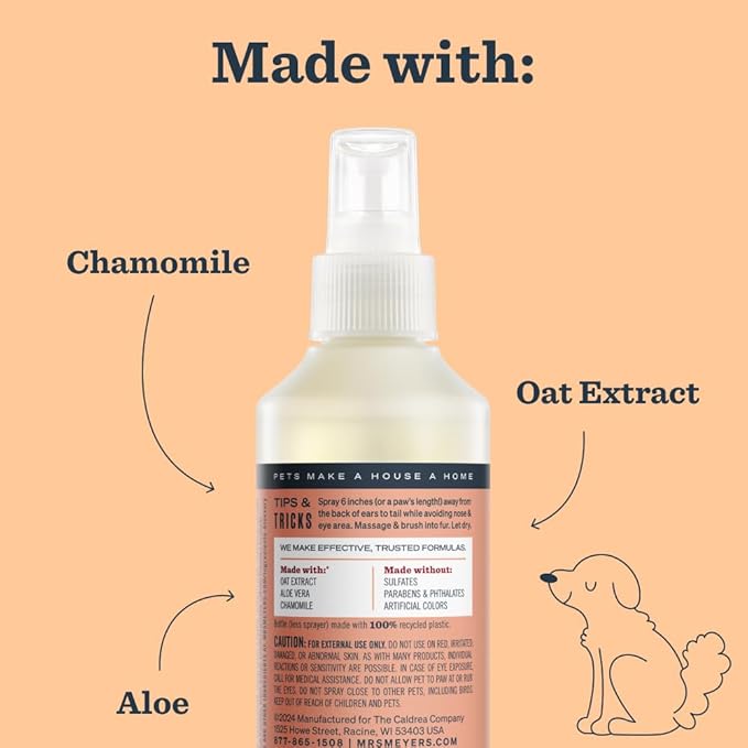 MRS. MEYER'S Clean Day Dog Deodorizing Spray, Sweet Chamomile Scent, 8oz (Pack of 3)