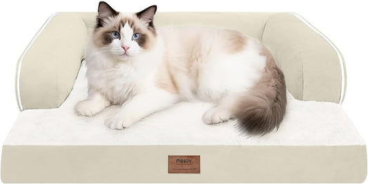 Small Dog Bed and Cat Sofa Waterproof Orthopedic Dog Beds for Small Dogs Cat Bed Comfy Pet Couch Sofa Beds with Washable Removable Cover & Non-Slip Bottom