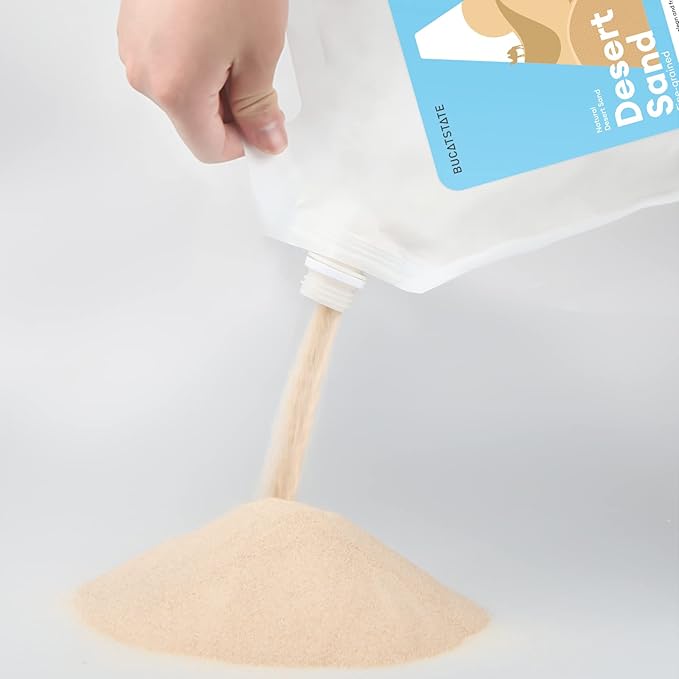 BUCATSTATE Hamster Sand, No-Dust 3.3LB Chinchilla Dust Bath with Pour Spout, 100% Natural Desert Bathing Sand for Syrian Hamster Gerbil Rat Mice Small Animals (Fine Sand)